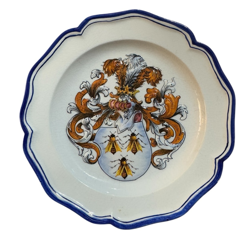 Vintagee Bassano hand painted wall plate with bees